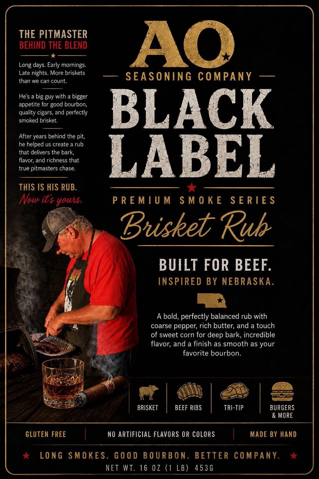 Black Label Premium Smoke Series Brisket Rub label